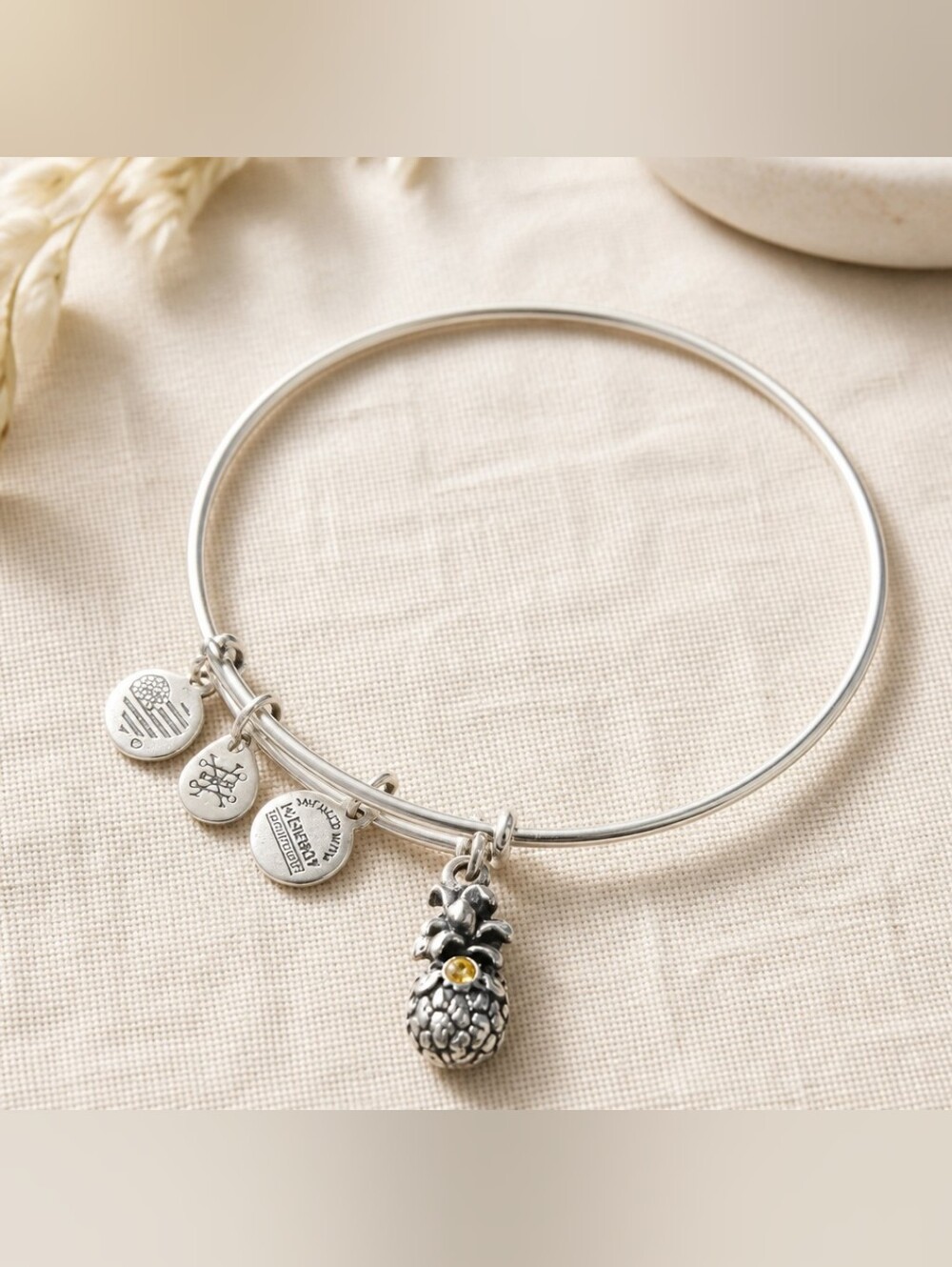ALEX AND ANI Pineapple III Charm Bracelet EUC